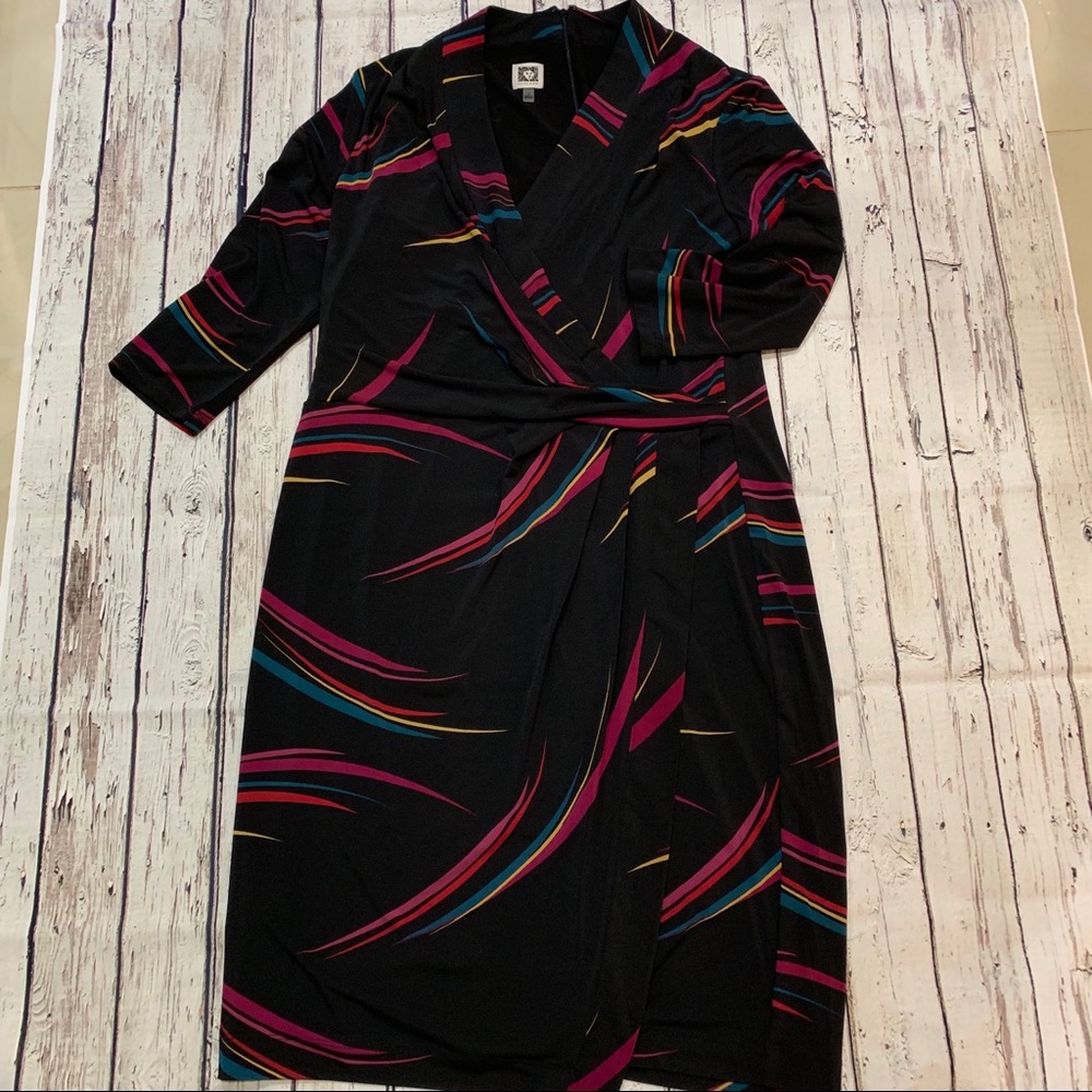 Anne Klein midi faux wrap dress